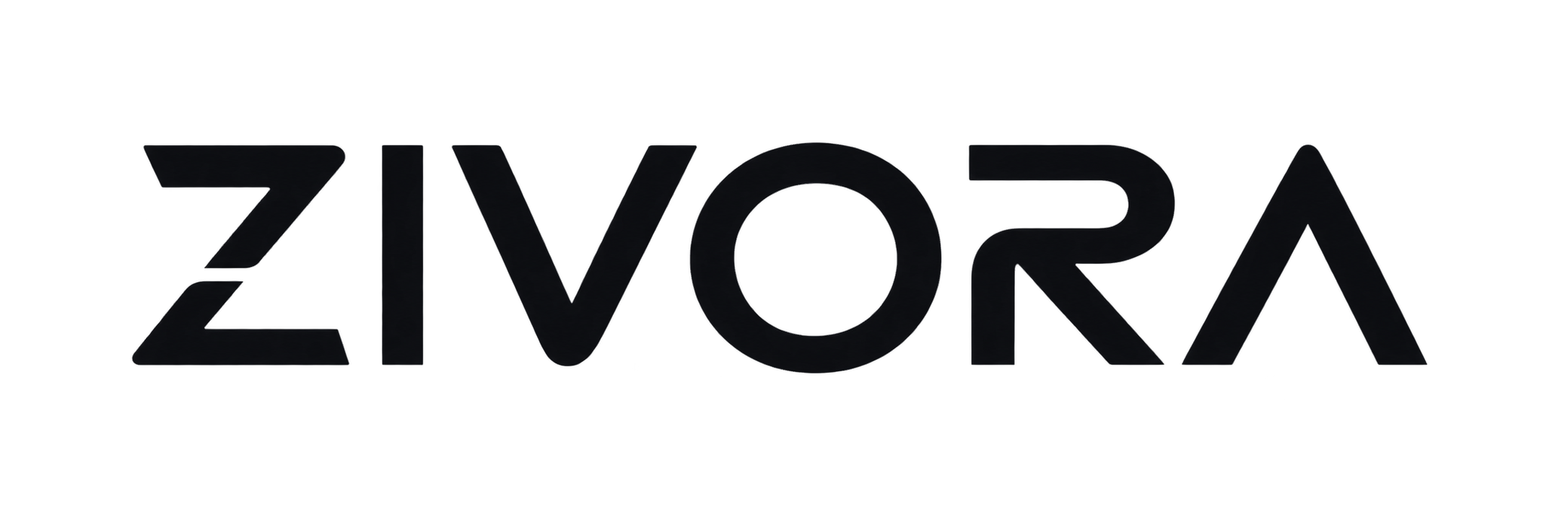 Zivora light wordmark on dark background